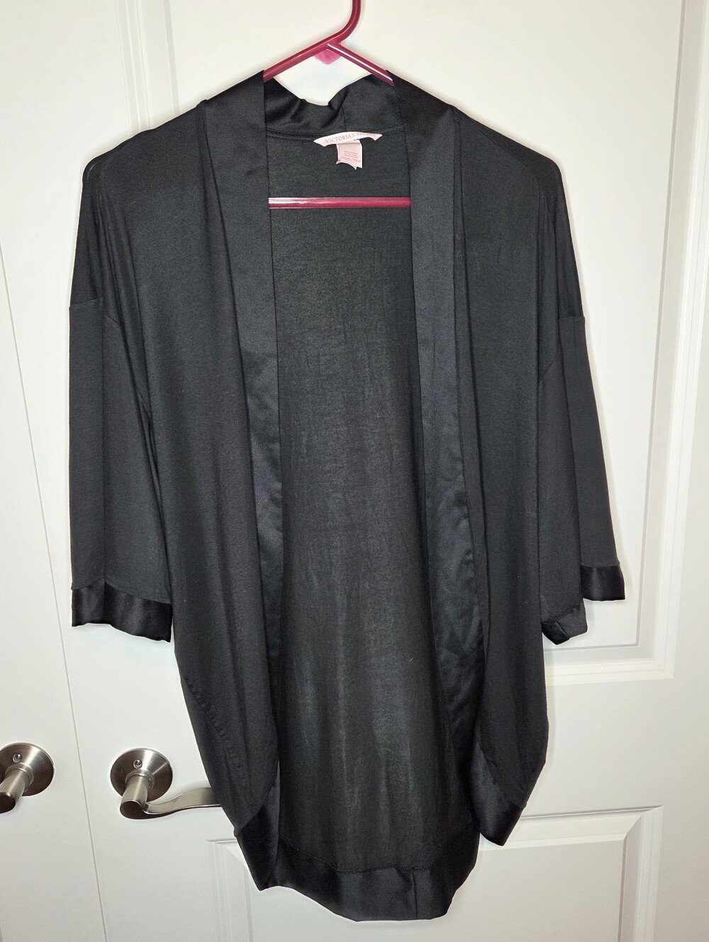 NWOT Victoria's Secret black lightweight shawl open cardigan, size XS/S